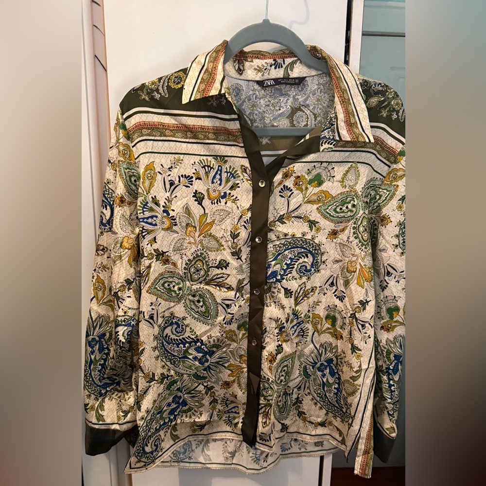 Zara Multicolor Paisley Shirt Jacket